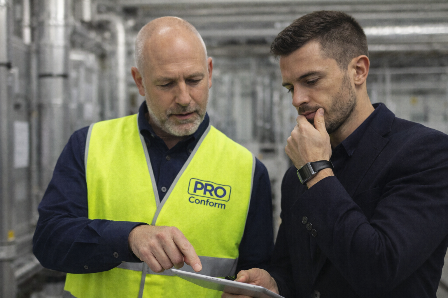 ProConform engineer with a client